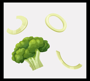 西兰花与洋葱圈的清新组合