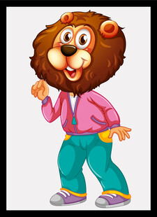 卡通狮子男时尚活力装扮