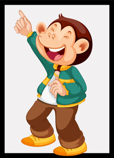 欢乐小猴指向上方