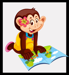 猴子专注看书的可爱瞬间
