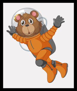 宇航服小老鼠太空遨游