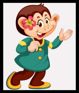 可爱小猴挥手打招呼