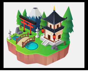 中式庭院立体景观图