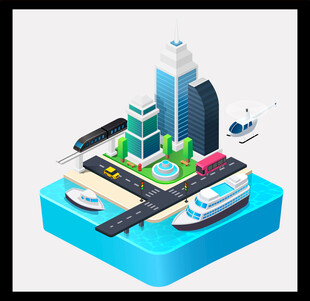 海上都市建筑景观