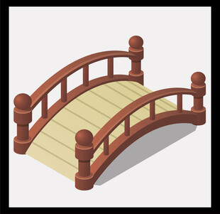 中式拱形木桥模型