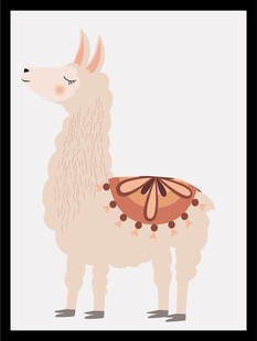 可爱卡通羊驼插画