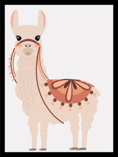 可爱卡通风格的装饰羊驼