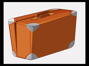 橙色复古行李箱