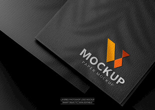 黑色背景标志样机展示