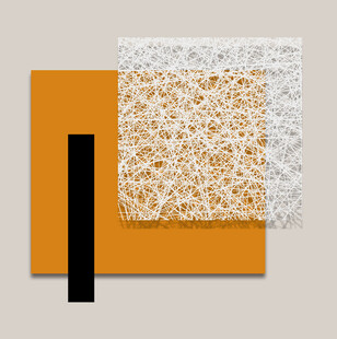 橙色背景几何图案组合