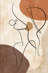 抽象线条人体艺术画作