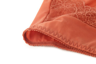 橙色蕾丝边女士内裤细节