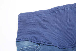 蓝色衣物裤腰细节展示