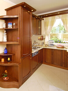 木质转角厨房橱柜展示