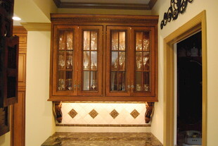 欧式风格木质玻璃装饰柜