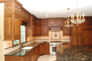 豪华木质厨房室内景观