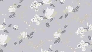 浅灰底白花简约花卉图案