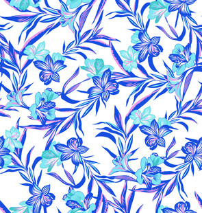 蓝白花卉图案背景