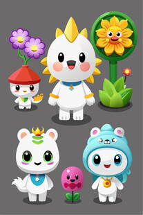 可爱卡通小动物角色集合