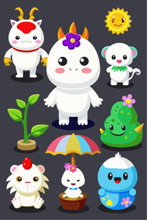可爱卡通动物形象集合