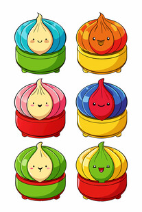 多彩蒙古帽插画