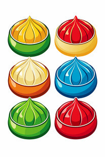 多彩中式传统点心包子