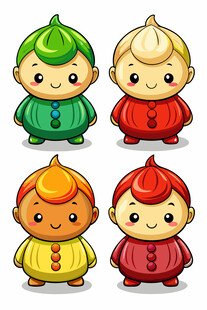 可爱中式卡通娃娃形象