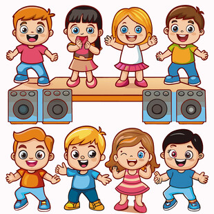 儿童欢乐舞台表演时刻