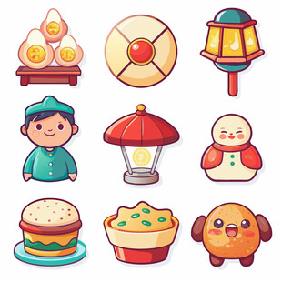 传统节日元素插画