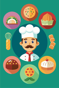 厨师与多样美食