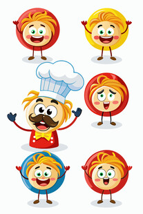 可爱卡通面包角色集合