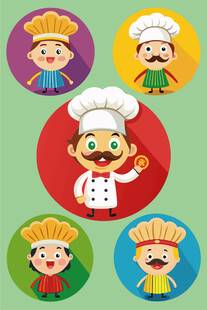 可爱厨师卡通形象集合