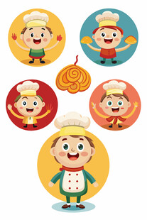 可爱厨师卡通形象集合