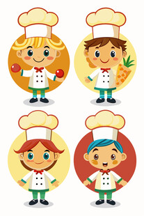 可爱卡通小厨师形象集合