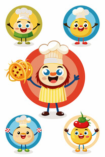 可爱厨师卡通形象集合