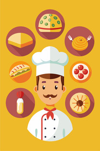 厨师与多样烘焙美食