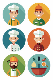 厨师角色图标集合