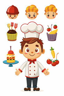 可爱小厨师与美味甜点