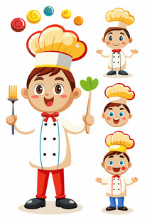 可爱厨师卡通形象集合