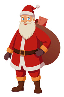 背着袋子的圣诞老人