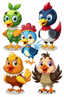 可爱卡通小鸡大集合