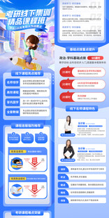 卡通风考研线下集训营信息长图