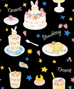 可爱甜点插画梦幻氛围