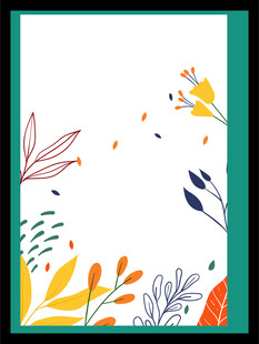 秋季植物边框插画