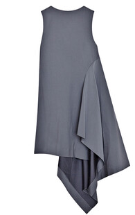 灰色不规则无袖连衣裙