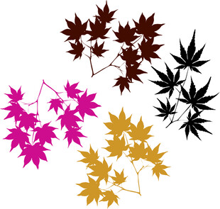 多彩枫叶图案设计素材