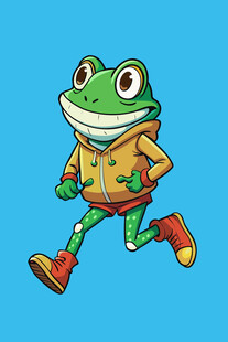 奔跑的青蛙卡通形象