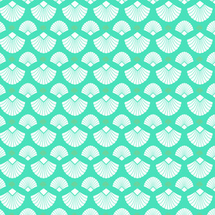 清新绿白心形几何图案