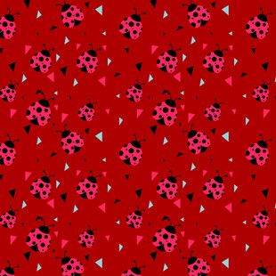 红色瓢虫图案背景纹理