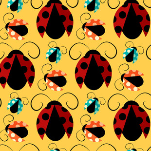 瓢虫图案的可爱背景设计